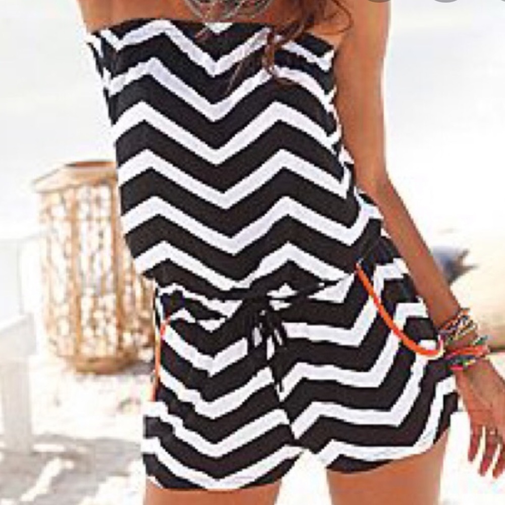 Lascana for Venus Black and White Romper